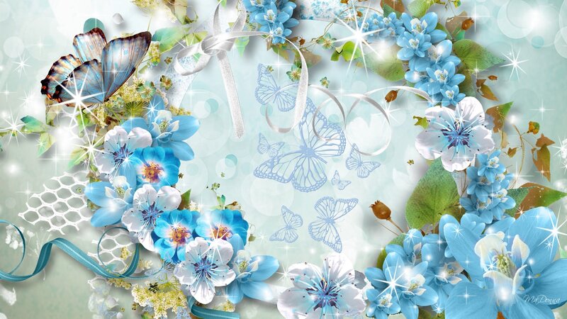 Blue and White Flowers — Dreamy