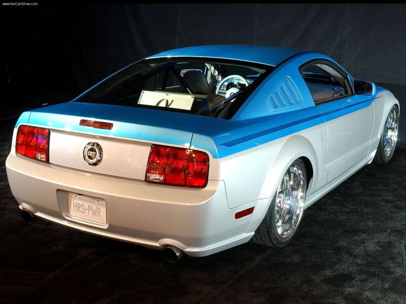 blue and white ford mustang