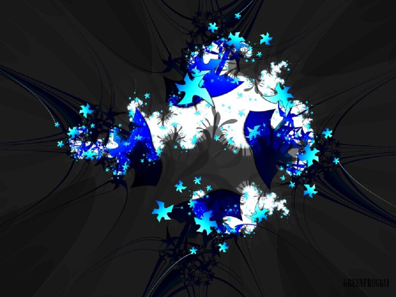 Blue and White Fractal Design