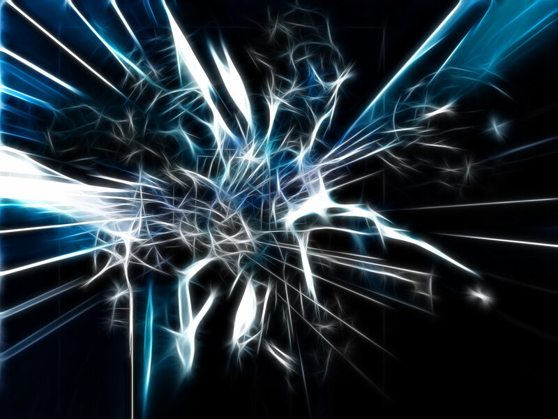 blue and white fractal explosion