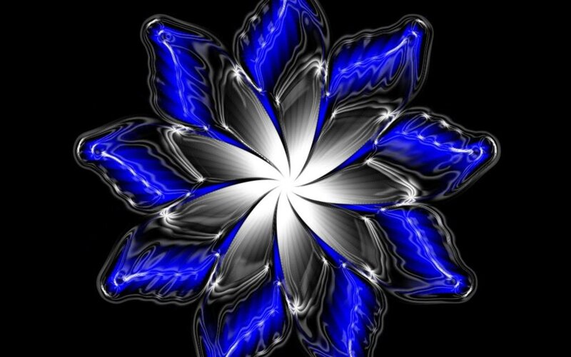 blue and white fractal flower