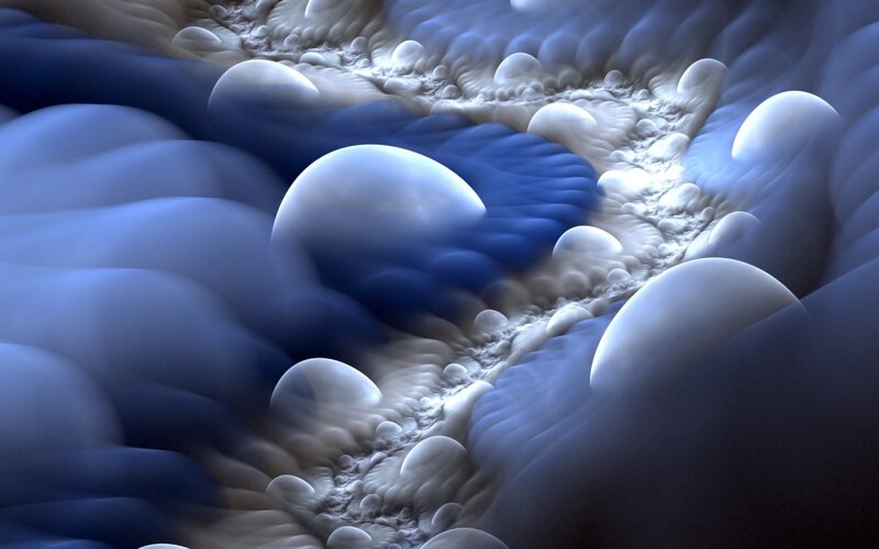 Blue and White Fractal Pattern — Calm