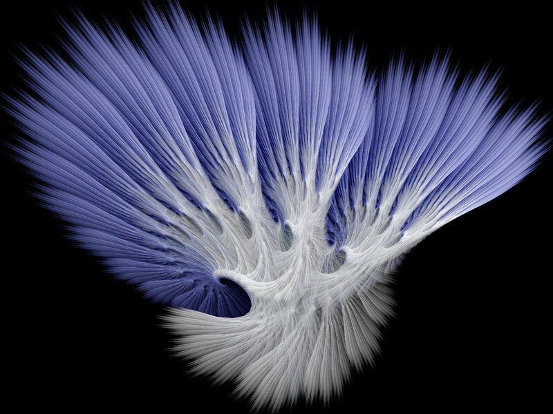 Blue and White Fractal Pattern — Dramatic