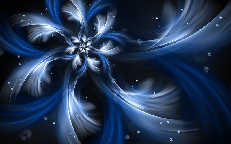 Blue and White Fractal Swirl — Dynamic