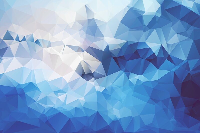 Blue and White Geometric Pattern — Calm, Abstract