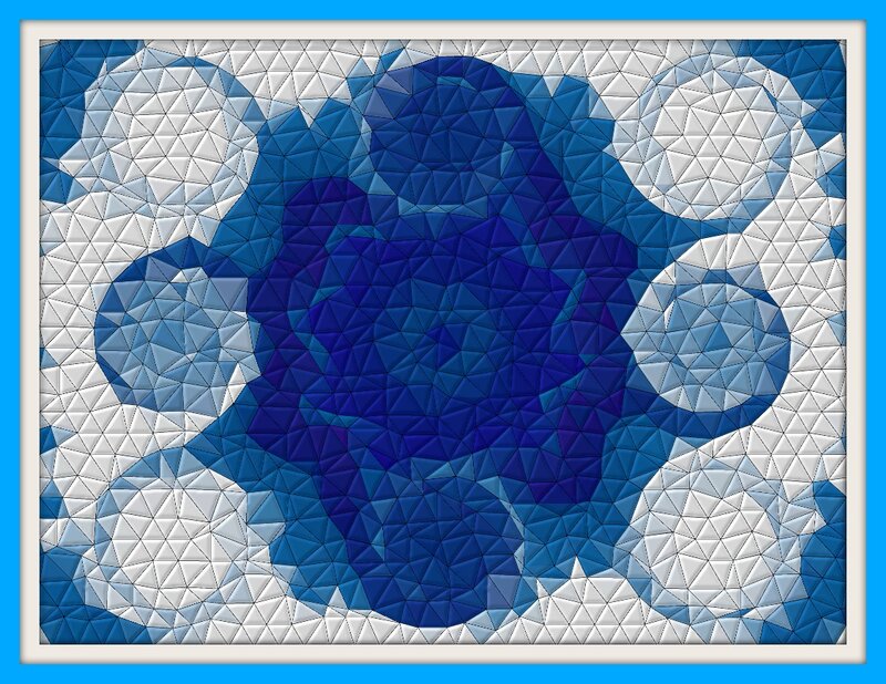 Blue and White Geometric Pattern — Calm