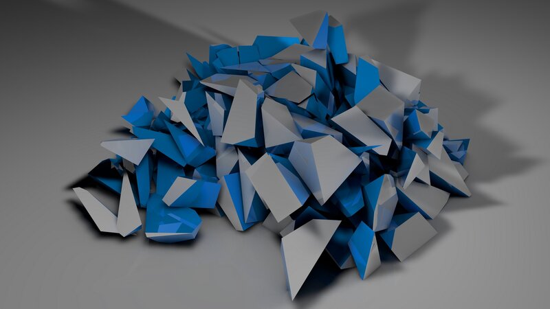 Blue and White Geometric Shards