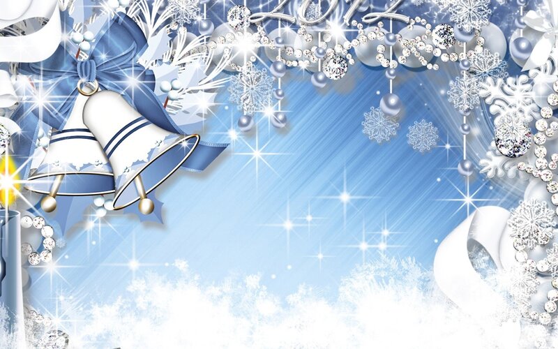 Blue and White Holiday Bells — Festive