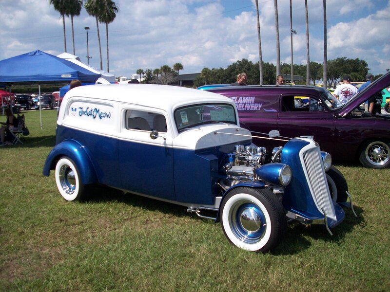 Blue and White Hot Rod