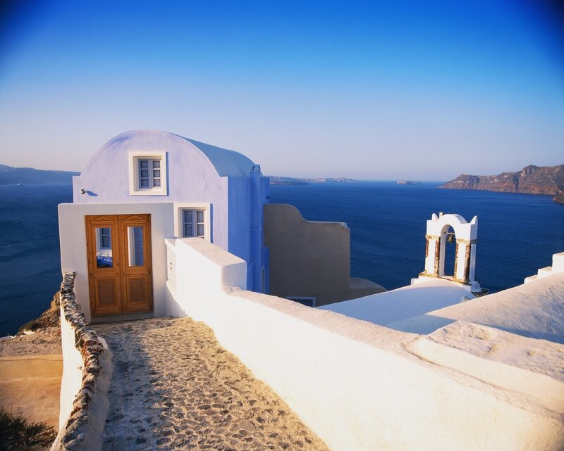 Blue and White House