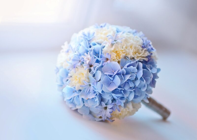 Blue and White Hydrangea Bouquet — Serene