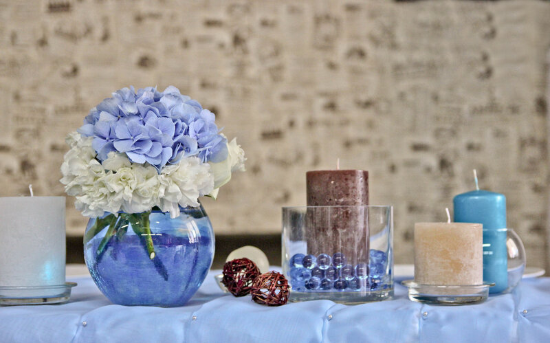 Blue and White Hydrangeas — Calm, Photograph
