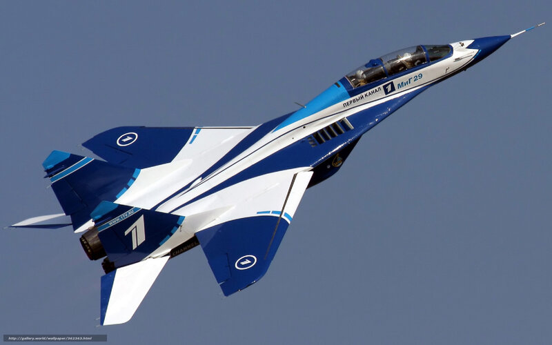 Blue and White Jet Fighter — Dynamic, Afternoon, Photograph