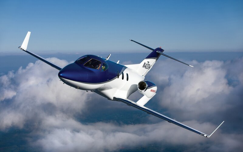 Blue and White Jet — Serene