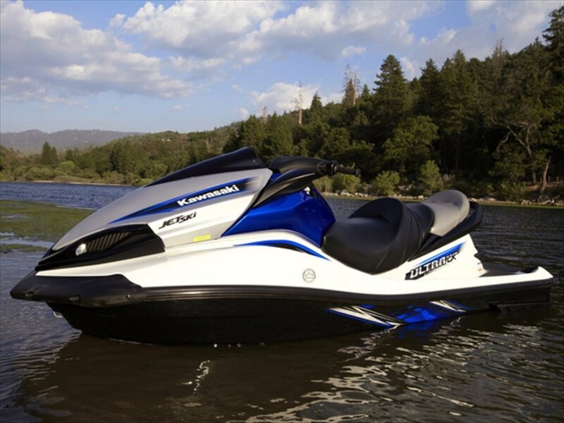 Blue and White Jet Ski — Serene