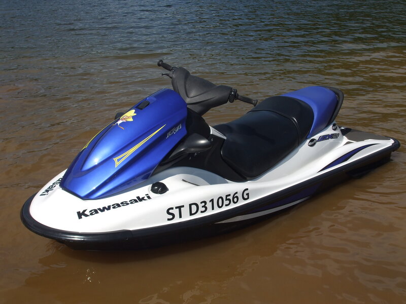 Blue and White Jet Ski