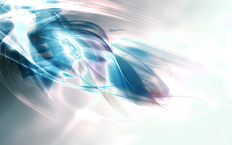 Blue and White Light Streaks — Dynamic, Abstract, Motion, Glow