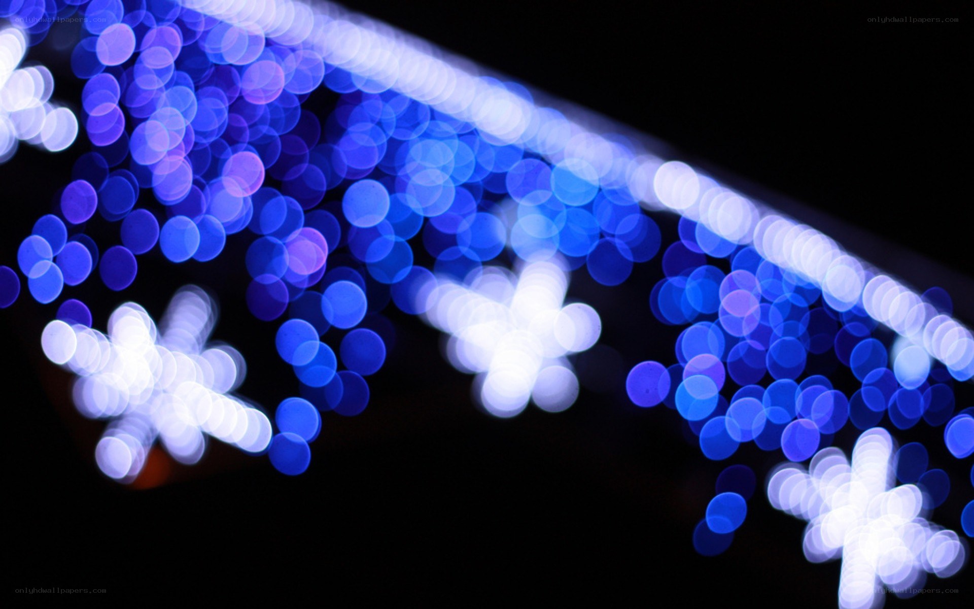 blue and white lights at night