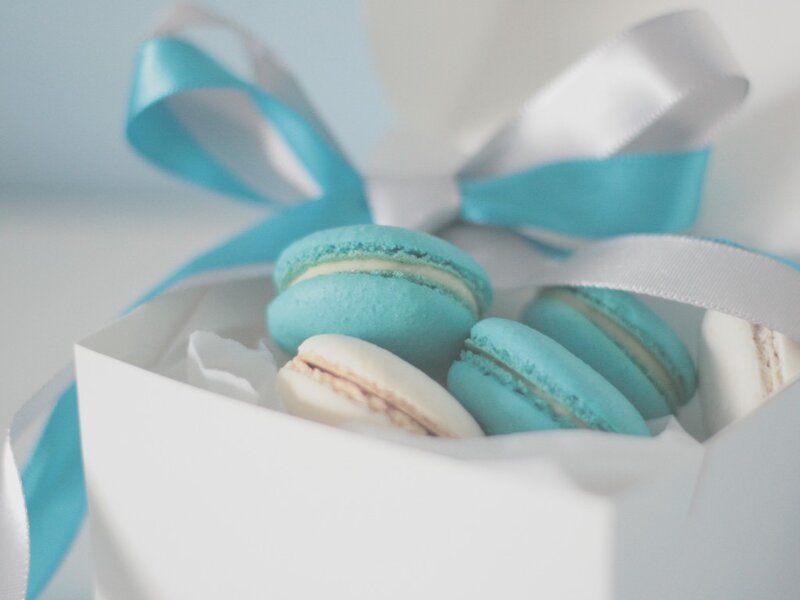 Blue and White Macarons