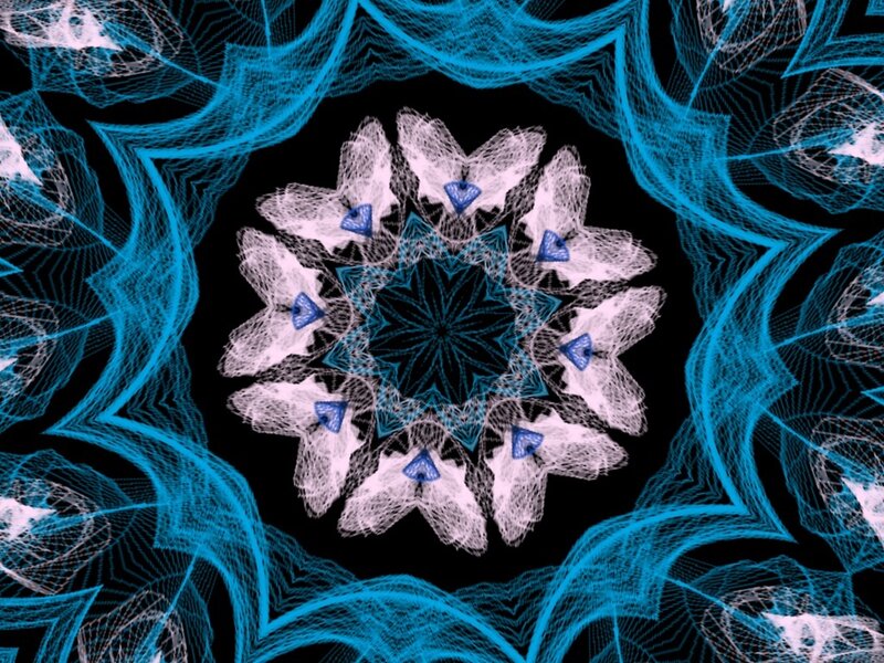 Blue and White Mandala — Black