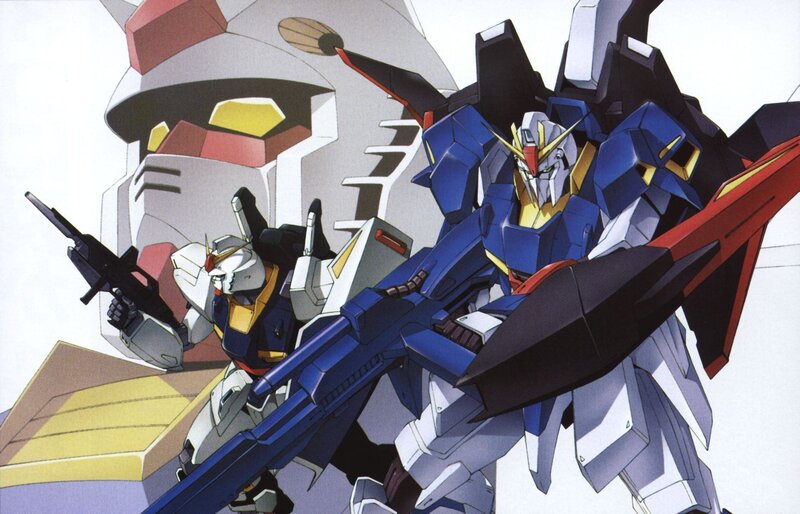 Blue and White Mecha Robots