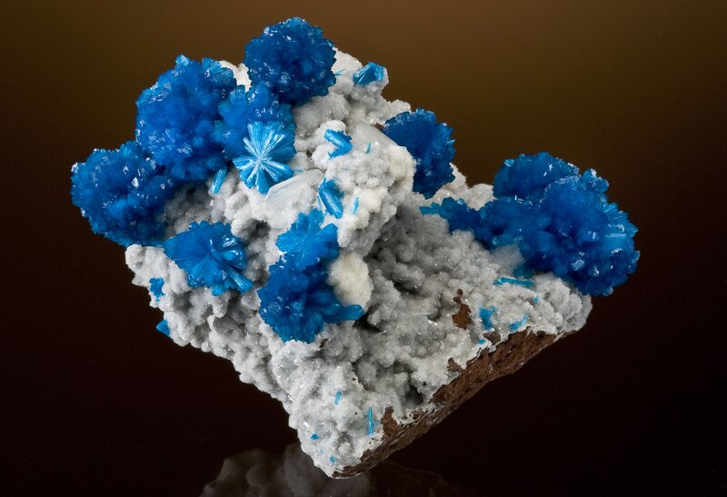 Blue and White Mineral Cluster — Dramatic
