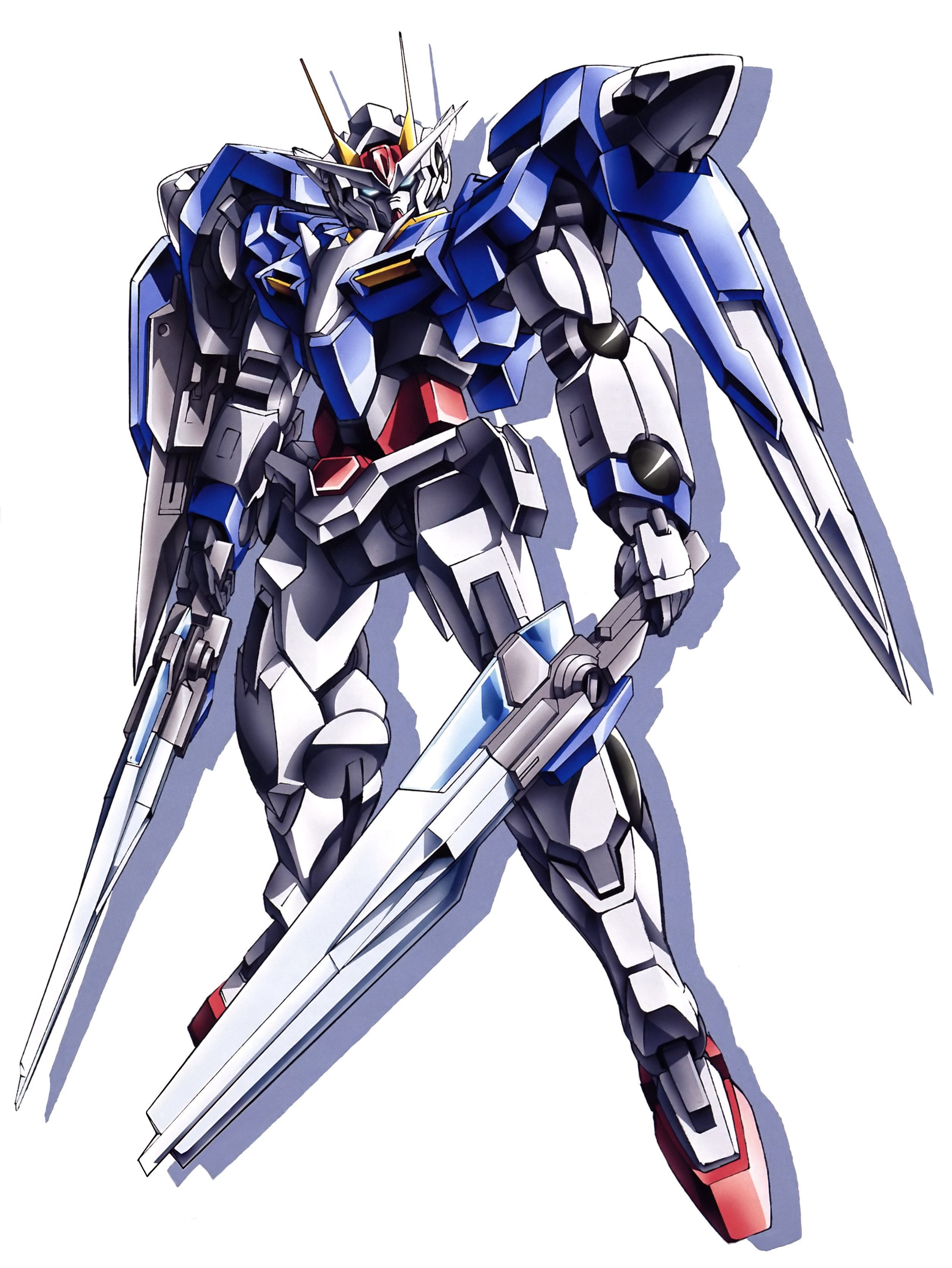 Blue and white mobile suit