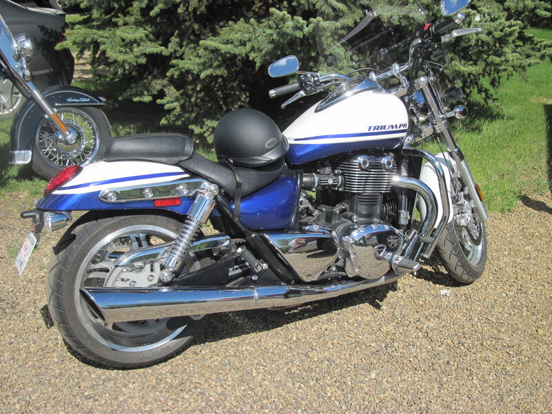 Blue and White Motorcycle — Calm, Afternoon, Photograph