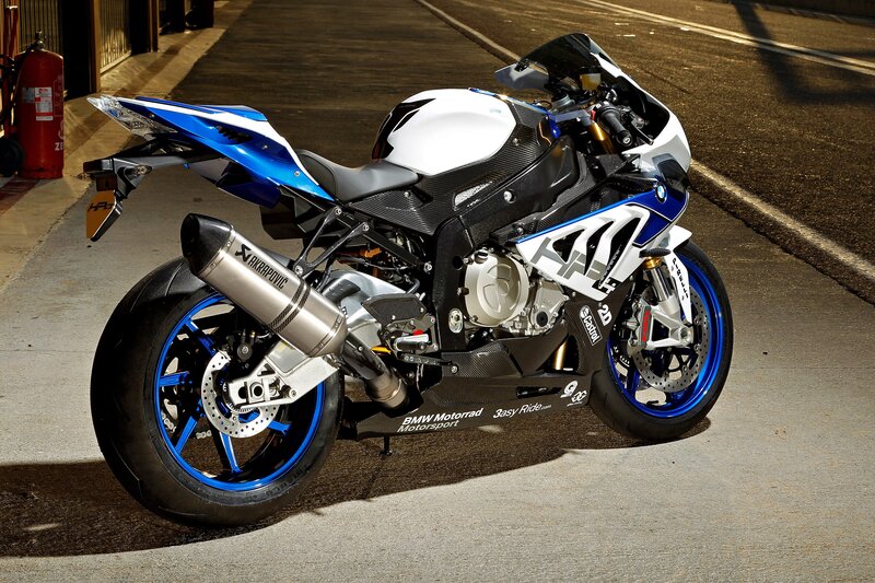 Blue and White Motorcycle — Dramatic, Night
