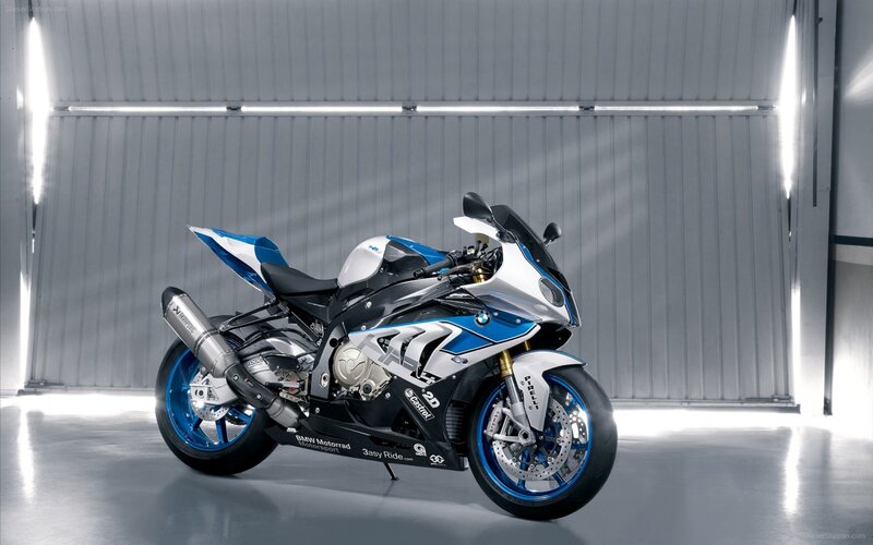 Blue and White Motorcycle — Dramatic