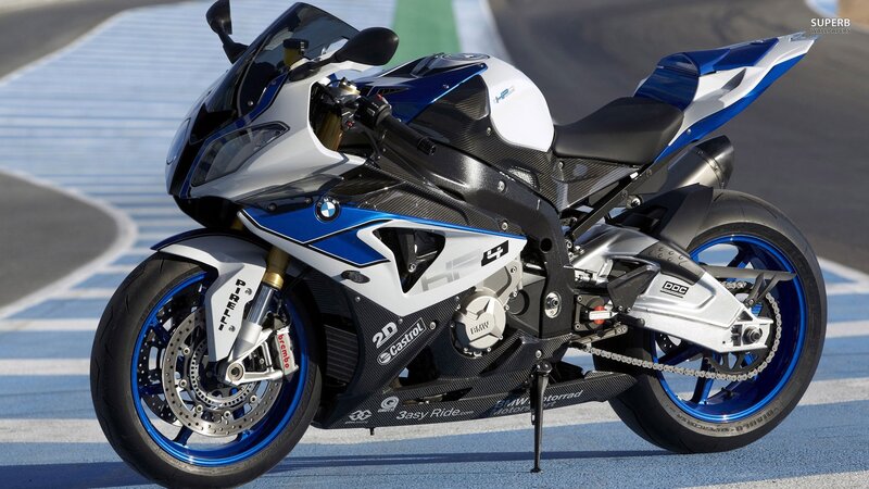 Blue and White Motorcycle — Dynamic