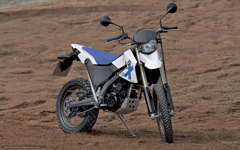 Blue and White Motorcycle — Neutral, Photograph, Dirt Ground