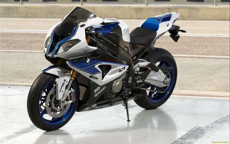 Blue and White Motorcycle — Static