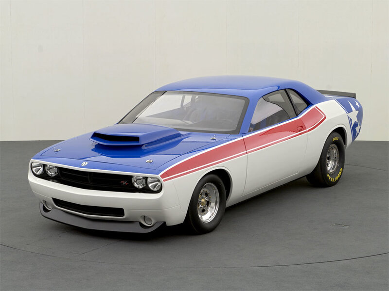 blue and white muscle car