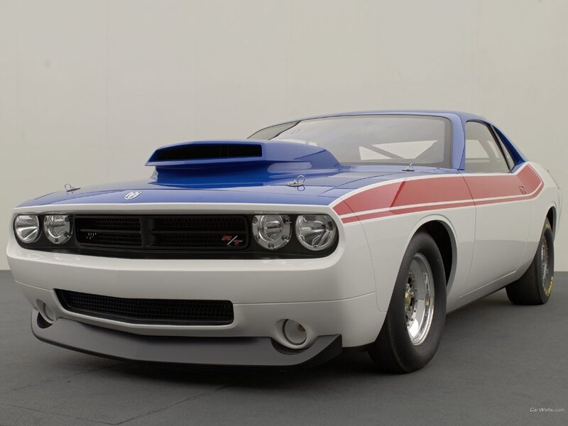 blue and white muscle car