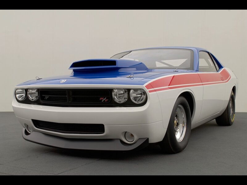 blue and white muscle car