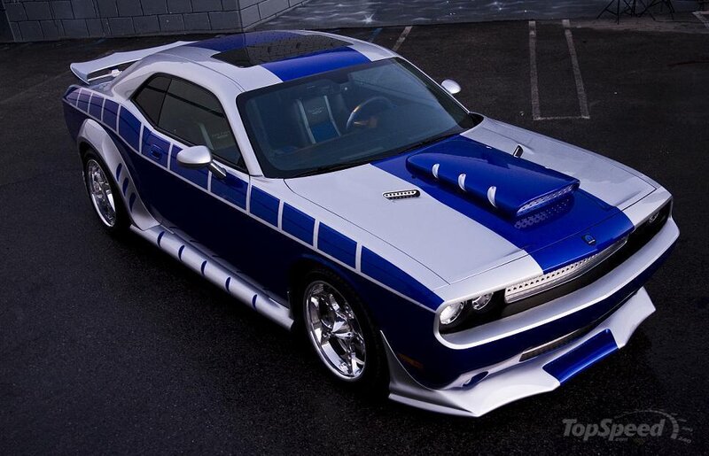 Blue and White Muscle Car — Dramatic