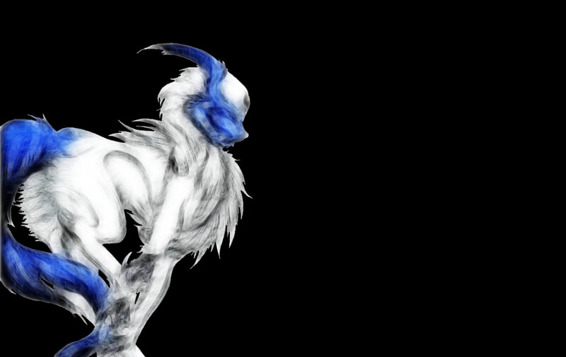 blue and white mythical creature
