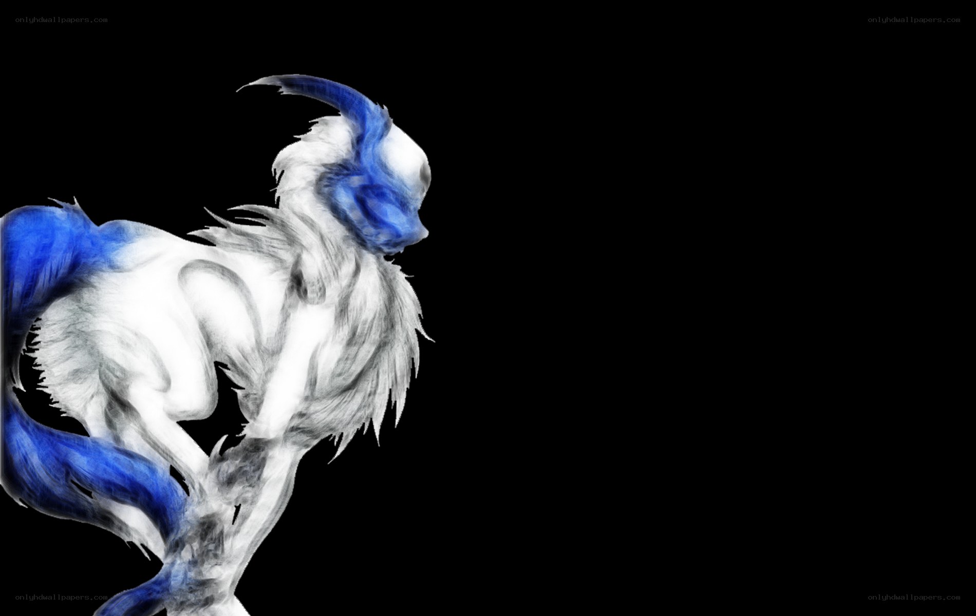 blue and white mythical creature