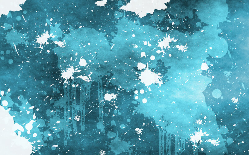 blue and white paint splatter