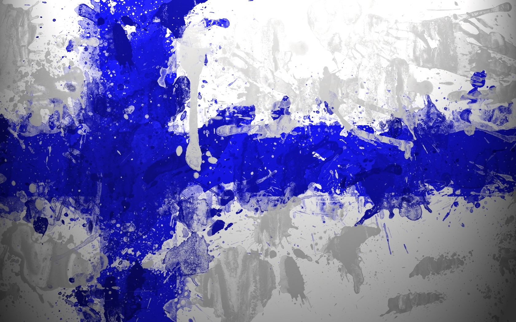 blue and white paint splatter