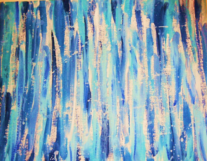Blue and White Paint Strokes