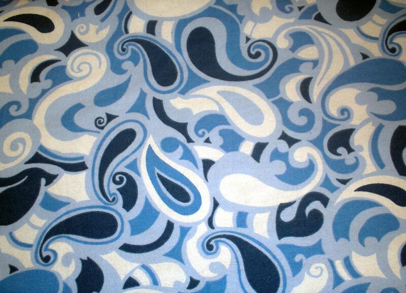 blue and white paisley pattern