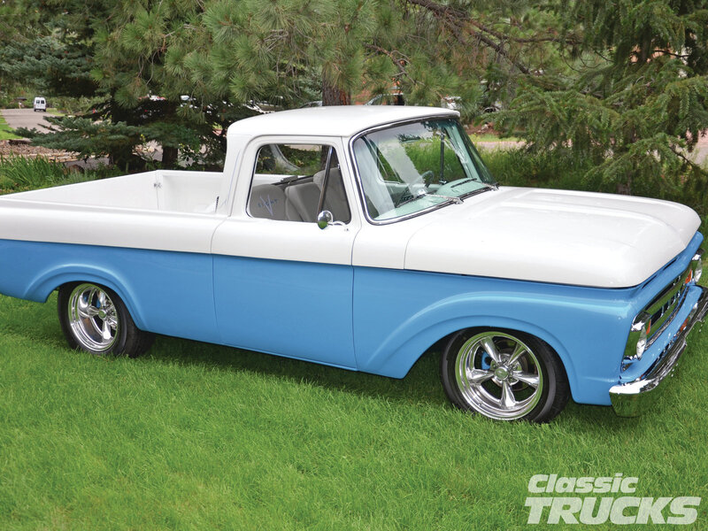 Blue and White Pickup Truck — Serene