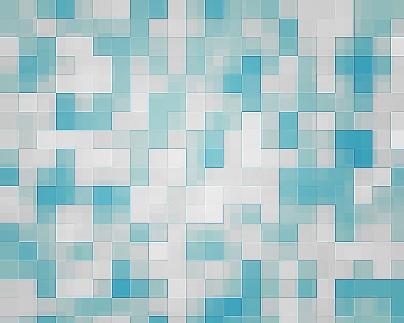 Blue and White Pixel Tiles