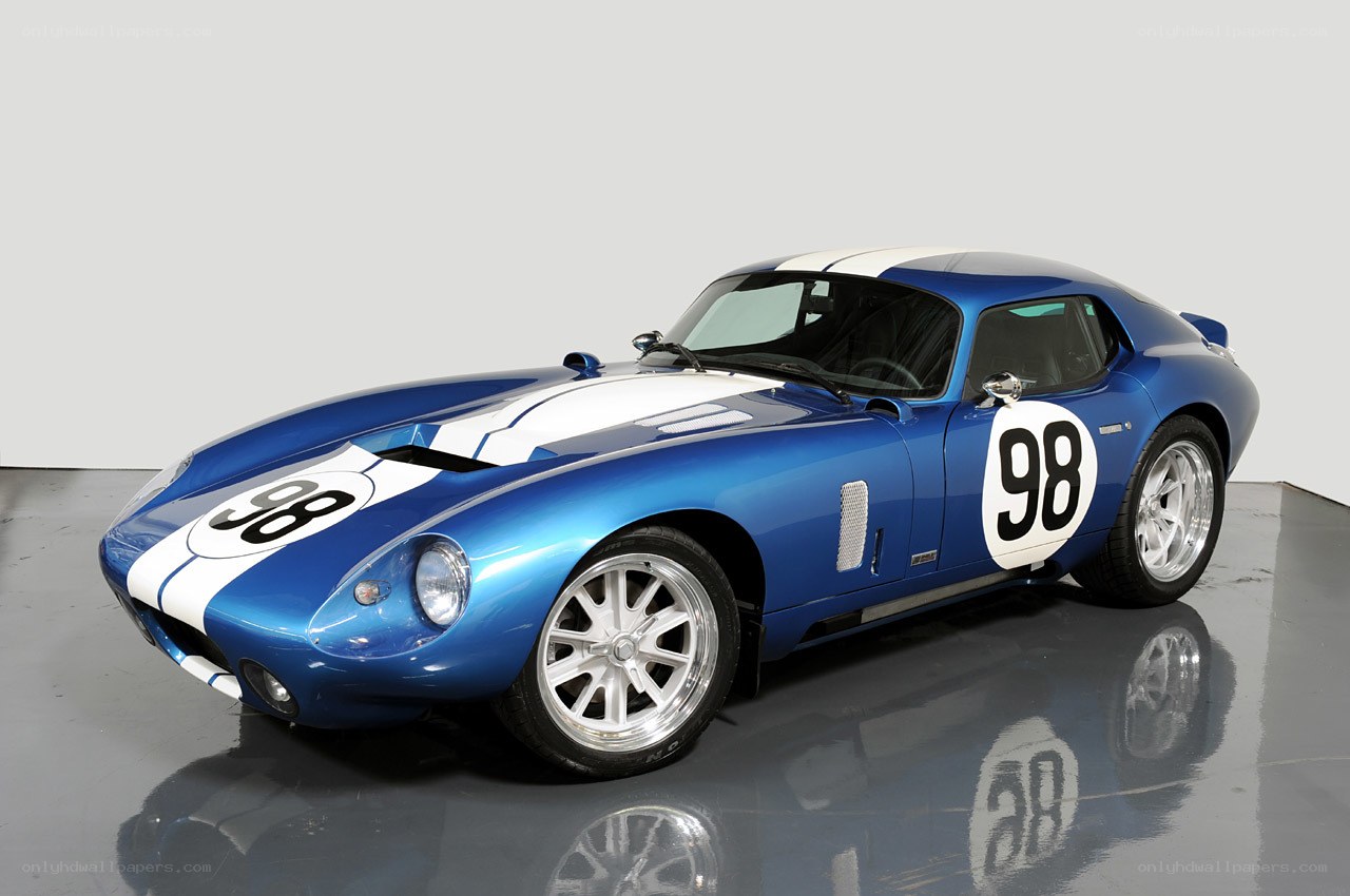 Blue and white race car
