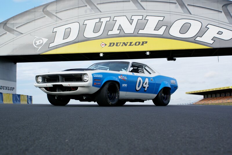 Blue and White Race Car — Dramatic, Afternoon