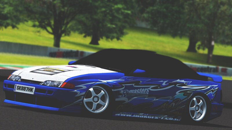 Blue and White Race Car — Dynamic, Afternoon, 3d Render