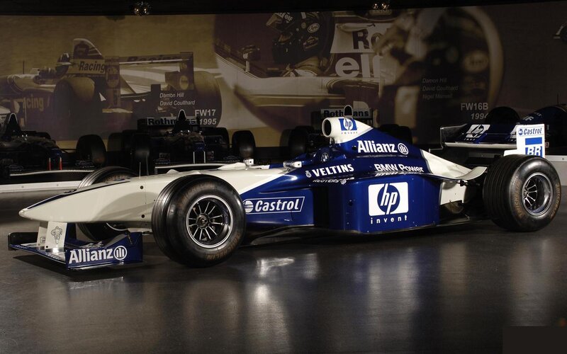 Blue and White Race Car — Static