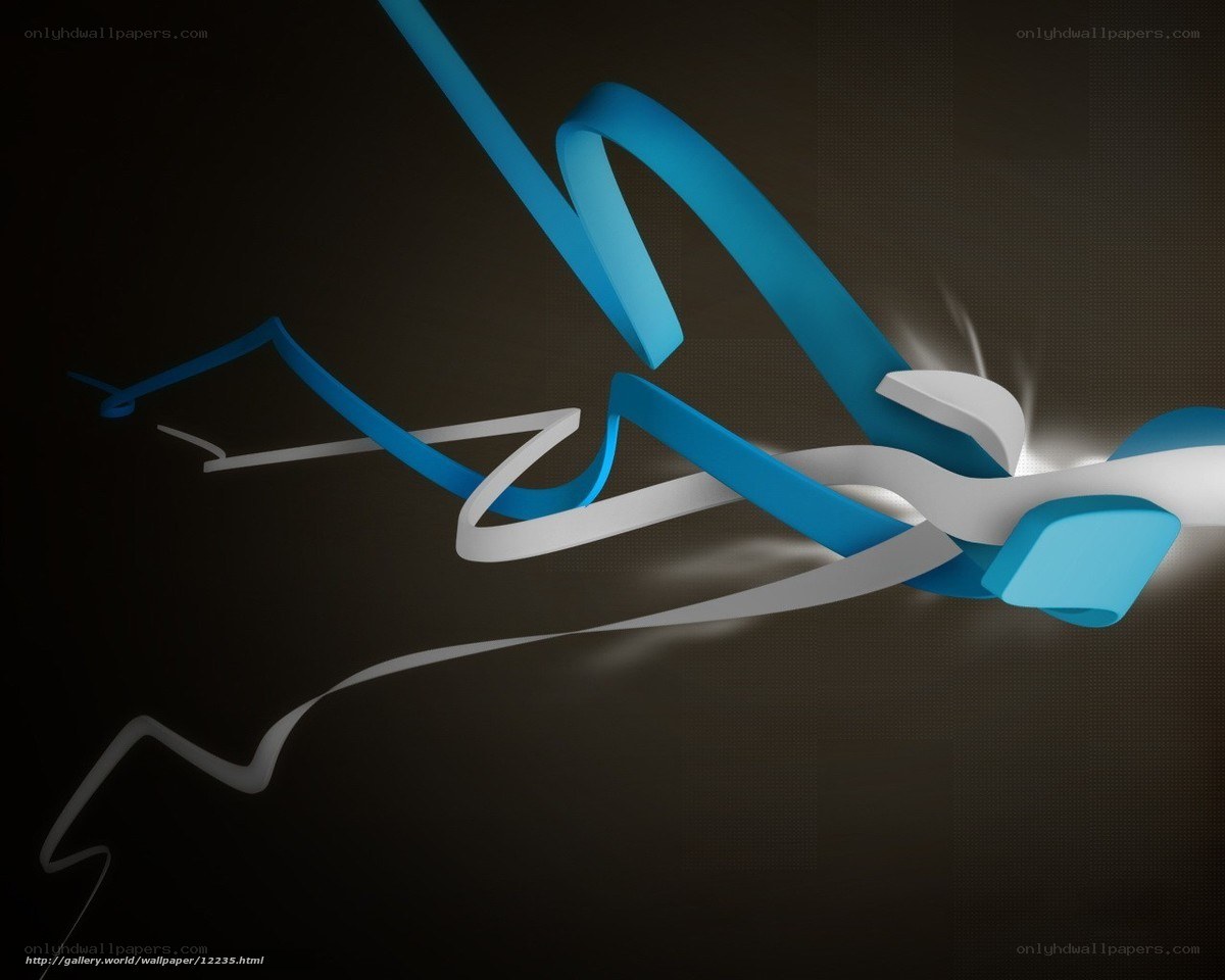 Blue and white ribbon swirl